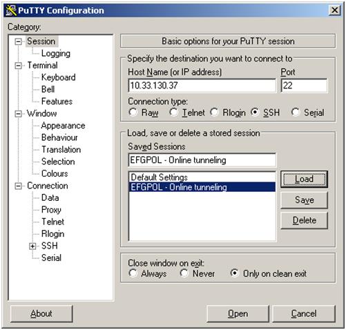 PuTTY SSH Tunneling